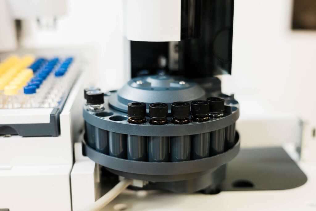 Parts of a GC/MS autosampler.